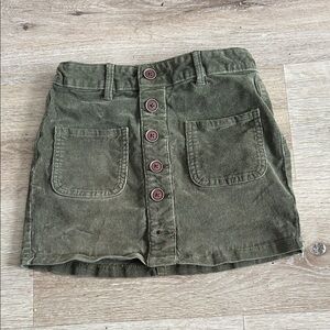 SO Olive Green Mini Skirt with Button Detail